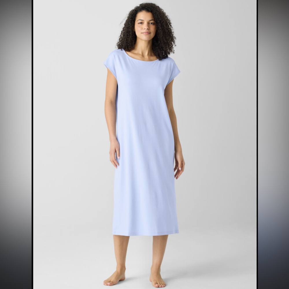 NWT Eileen Fisher organic cotton interlock ballet neck sleep dress